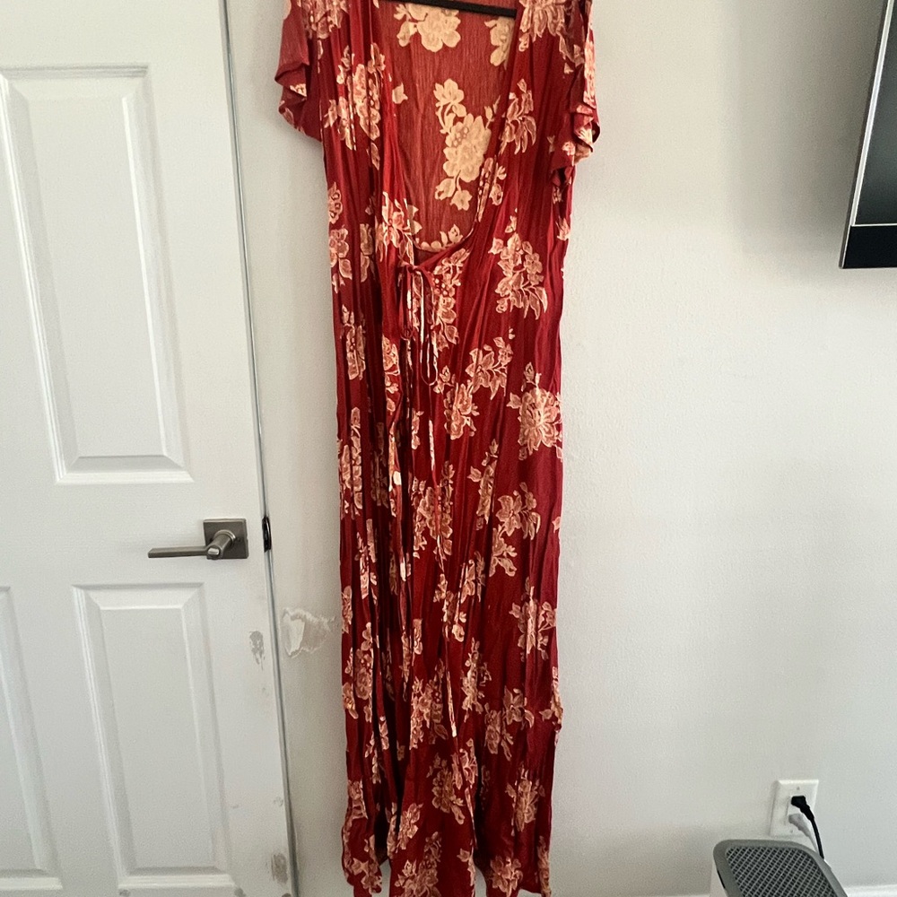 Floral Red Maxi Dress